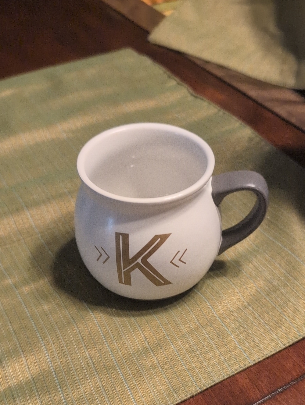 Threshold Monogrammed 'K' Ceramic Mug with Gold Accent